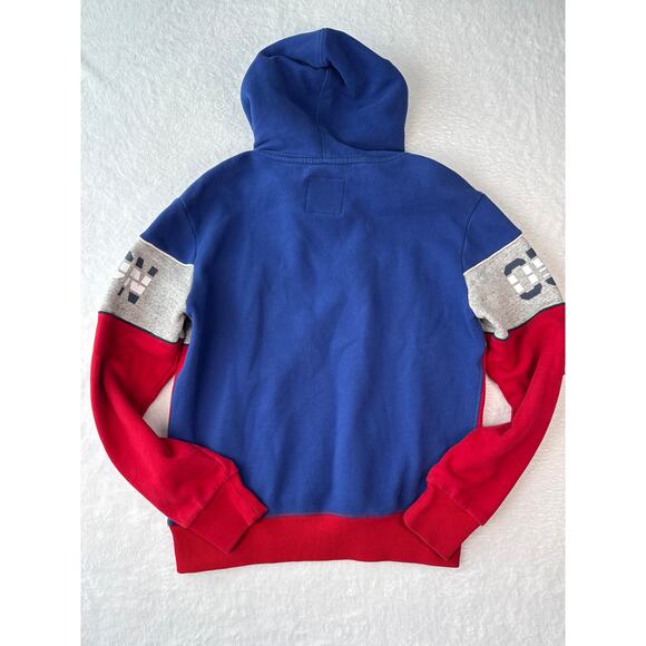 Superdry Sports Hoodie Size Medium Chest Stripe Vintage Style Spellout Logo - Picture 7 of 7